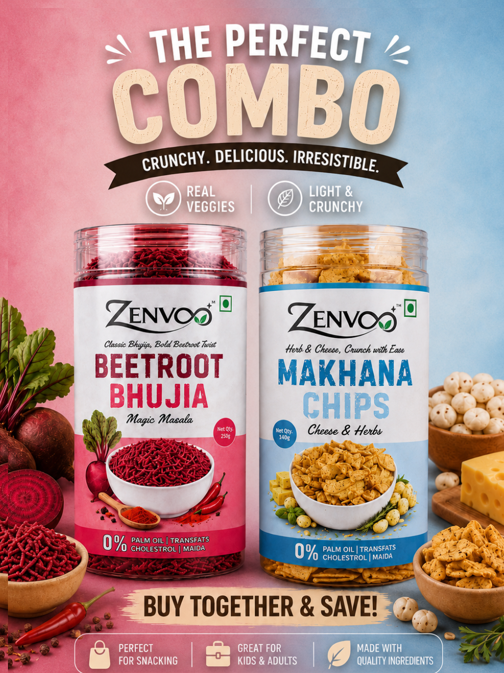 Beetroot Bhujia & Makhana Chips Combo
