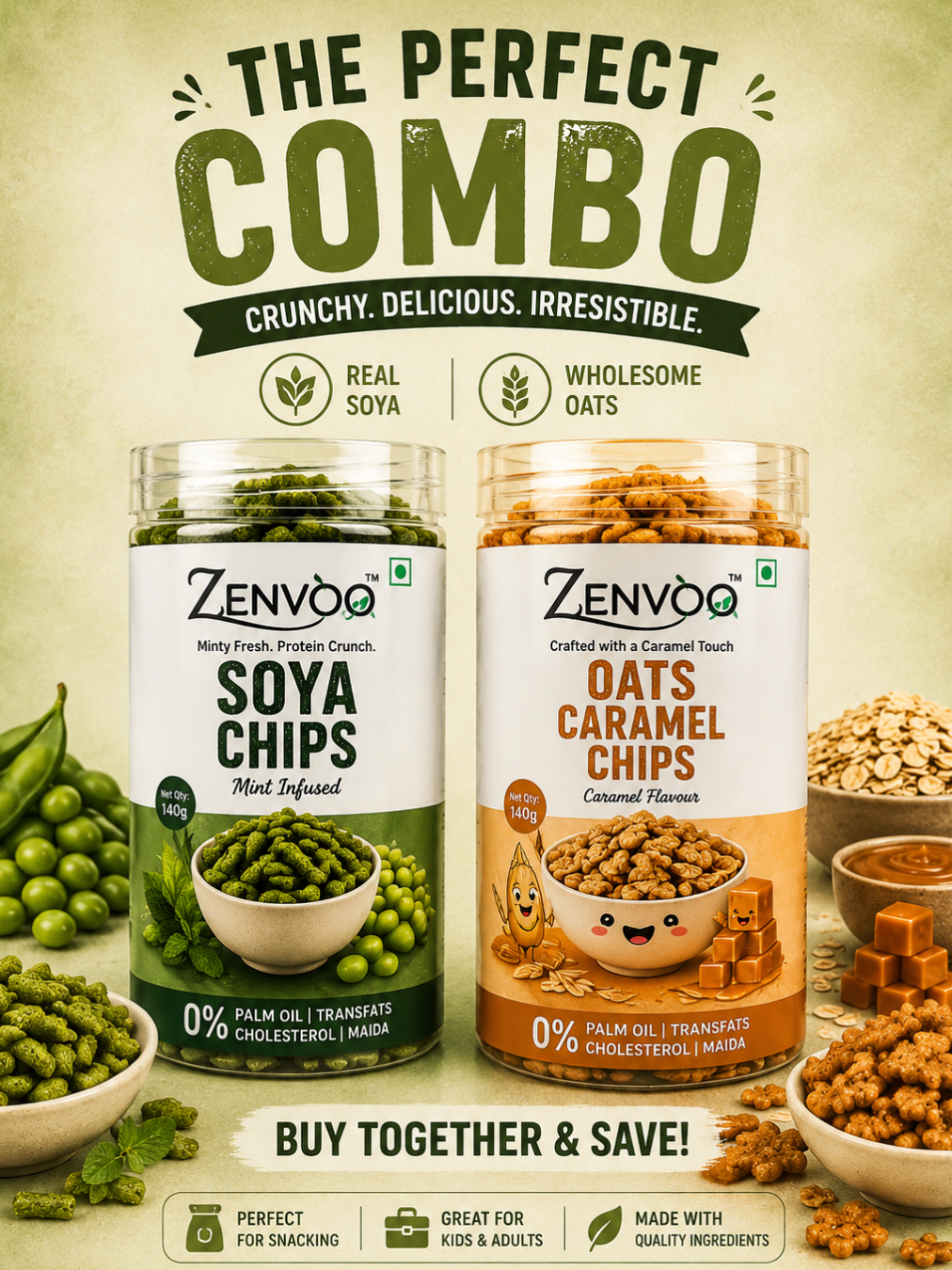 Oats Caramel Chips & Soya Mint Chips Combo