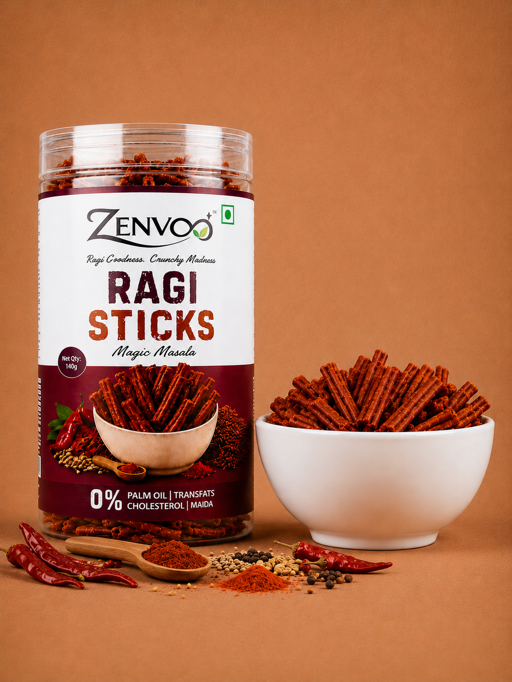 Zenvoo Beetroot Bhujia & Ragi Sticks Combo