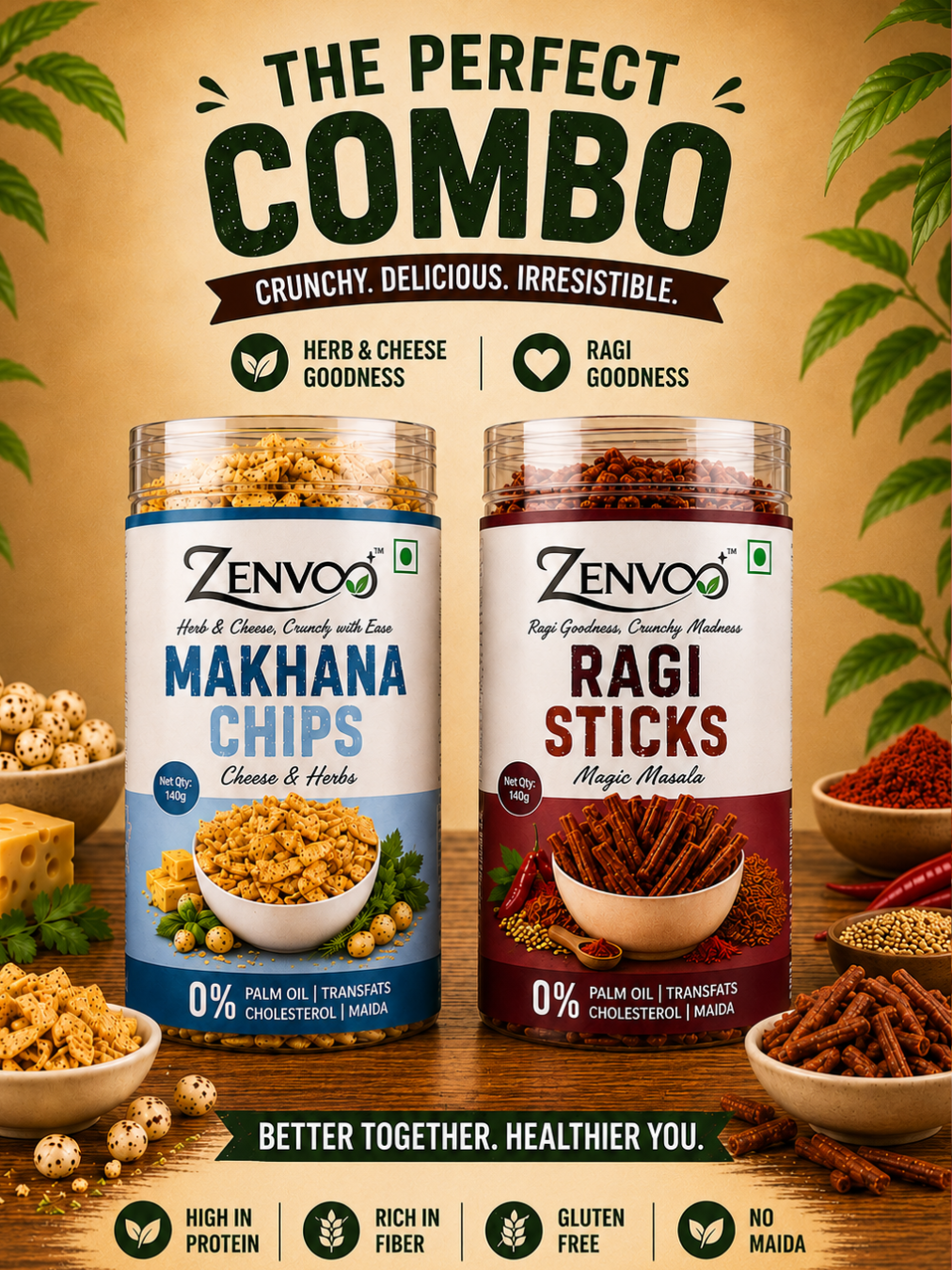 Makhana Chips & Ragi Sticks Combo