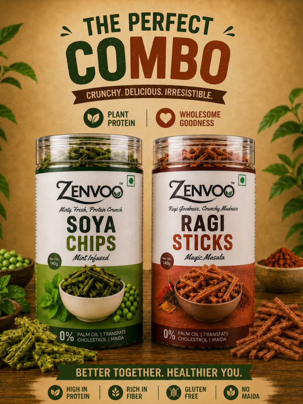 Ragi sticks & Soya chips combo