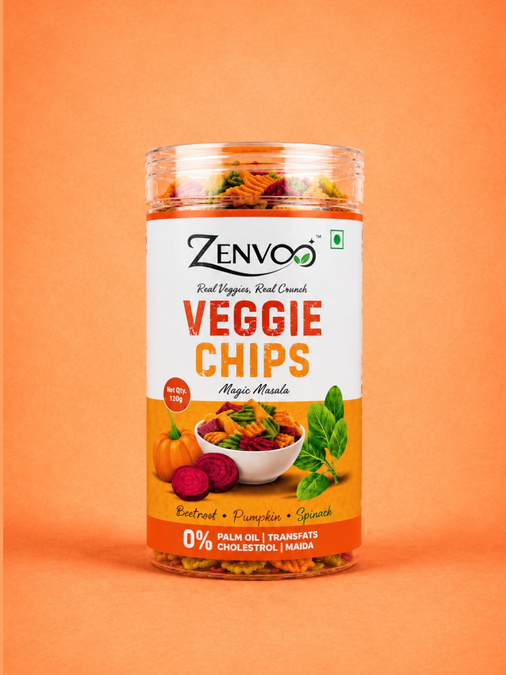 Zenvoo Mix Veggie Chips | Healthy Multigrain Snack – 140g