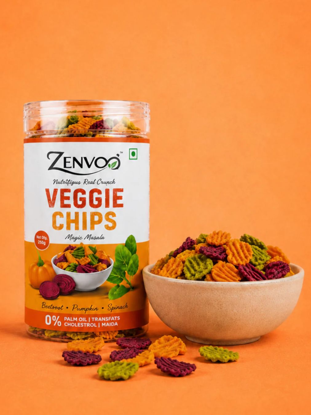 Zenvoo Mix Veggie Chips | Healthy Multigrain Snack – 140g