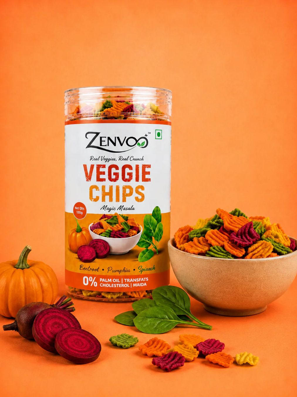 Zenvoo Mix Veggie Chips | Healthy Multigrain Snack – 140g